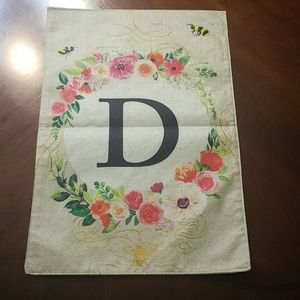 D monogrammed Garden Flag